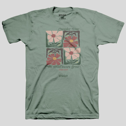Kerusso Womens T-Shirt Wildflowers