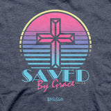 Kerusso Womens T-Shirt Saved By Grace Cross