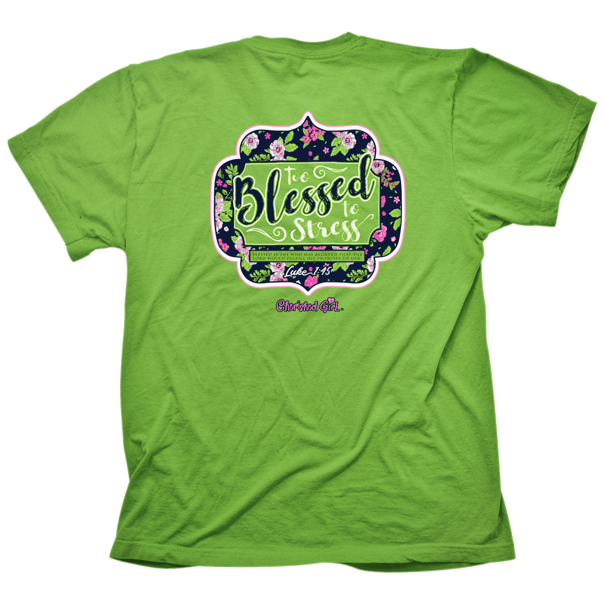 Cherished Girl Womens T-Shirt Too Blessed