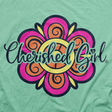 Cherished Girl Womens T-Shirt Blessed Is She Who Has Believed