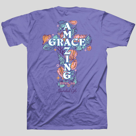 Cherished Girl Womens T-Shirt Amazing Grace Shells
