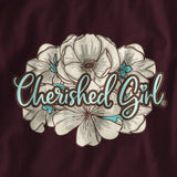 Cherished Girl Womens Long Sleeve T-Shirt Turquoise Cross