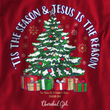 Cherished Girl Womens Long Sleeve T-Shirt Christmas Tree