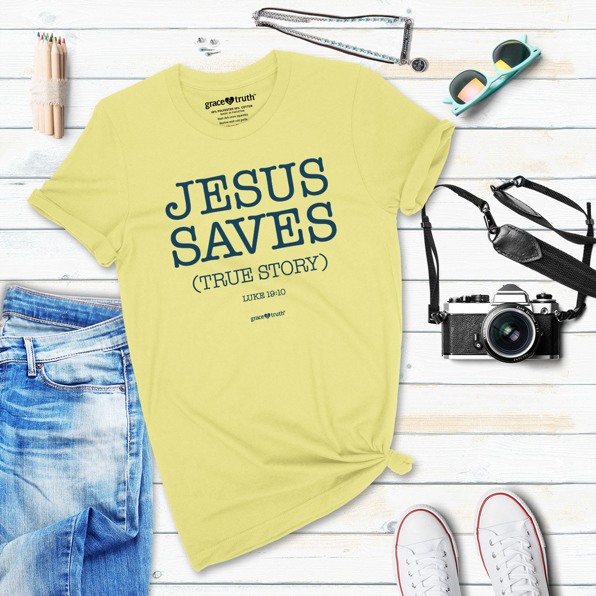 grace & truth Womens T-Shirt Jesus Saves John 11:25