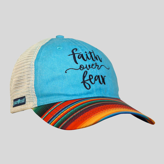 grace & truth Womens Cap Faith Over Fear Stripes