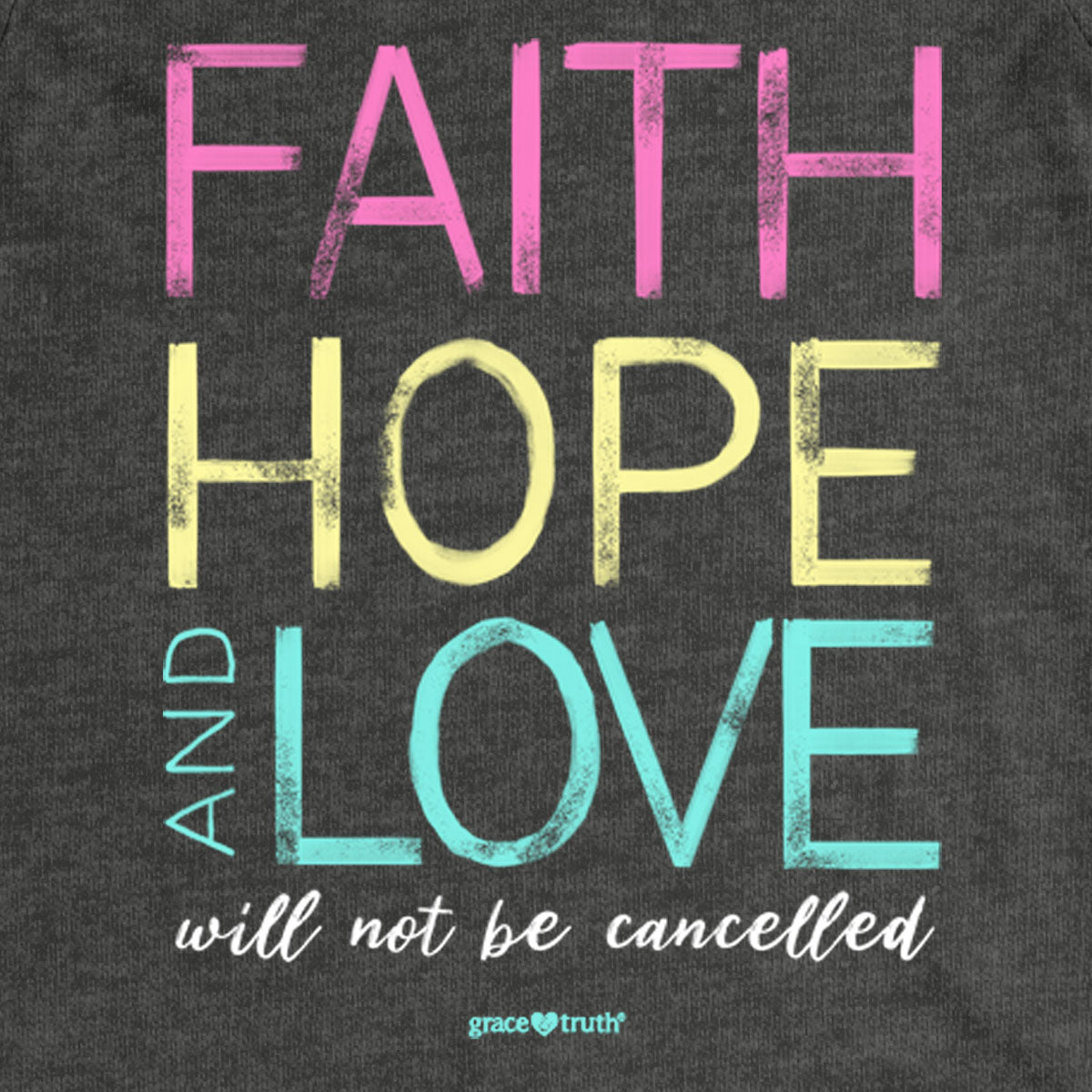 grace & truth Womens V-Neck T-Shirt Faith Love And Hope