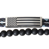 HOLD FAST Mens Bracelet Flag Wrap Braided Bead