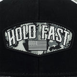 HOLD FAST Mens Cap Black Camo Crest