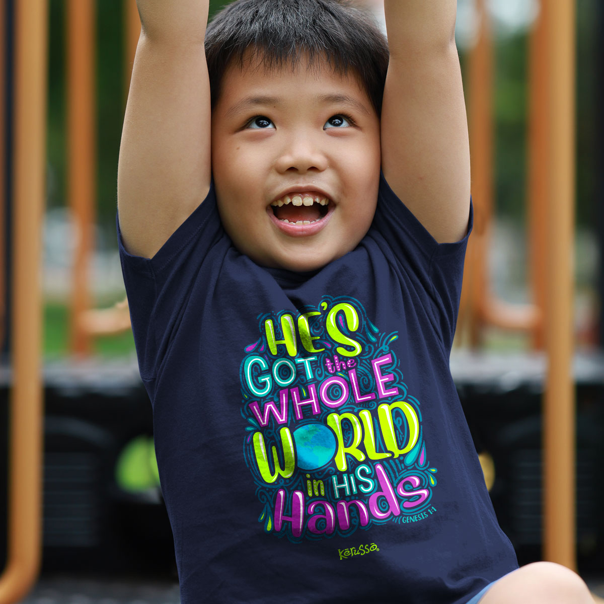 Kerusso Kids T-Shirt He's Got The Whole World In His Hands