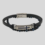 Kerusso Mens Bracelet Cross Bead Leather