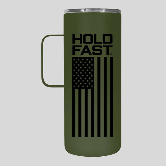 HOLD FAST 22 oz Stainless Steel Tumbler With Handle Freedom Flag