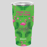 Kerusso 30 oz Stainless Steel Tumbler Flamingo