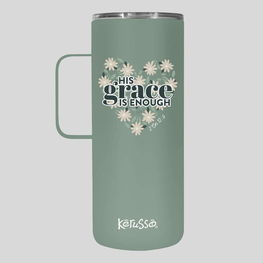Kerusso 22 oz Stainless Steel Mug With Handle His Grace Is Enough