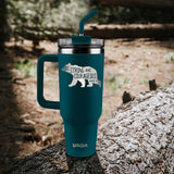 Kerusso 40 oz Stainless Steel Mug With Straw Be Strong And Courageous