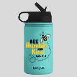 Kerusso 12 oz Stainless Steel Sport Bottle Bee Humble