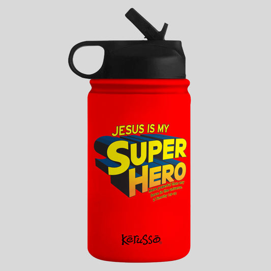 Kerusso 12 oz Stainless Steel Sport Bottle Super Hero