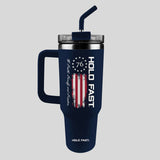 HOLD FAST 40 oz Stainless Steel Mug With Straw 76 Flag