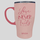Kerusso 15 oz Stainless Steel Mug With Handle Love Never Fails