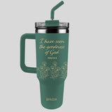 Kerusso 40 oz Stainless Steel Mug With Straw Goodness