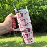 Kerusso 30 oz Stainless Steel Mug With Straw Walk By Faith