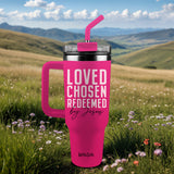 Kerusso 40 oz Stainless Steel Mug With Straw Loved