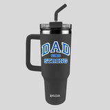Kerusso 40 oz Stainless Steel Mug With Straw Dad