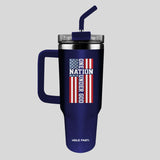 HOLD FAST 40 oz Stainless Steel Mug With Straw One Nation