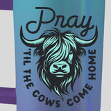 Kerusso 40 oz Stainless Steel Mug With Straw Highland Cow