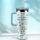 Kerusso 40 oz Stainless Steel Mug With Straw Dog Momma