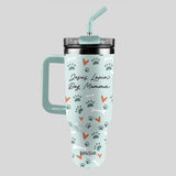 Kerusso 40 oz Stainless Steel Mug With Straw Dog Momma