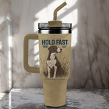 HOLD FAST 40 oz Stainless Steel Mug With Straw Hunting Dog