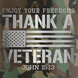 HOLD FAST 30 oz Stainless Steel Mug With Straw Thank A Veteran