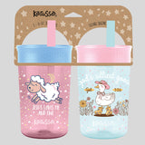 Kerusso 15 oz Silicone Straw Cup Goose & Lamb (2 Pack)