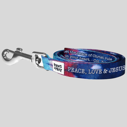 Paws & Pray Peace Love Jesus Pet Leash