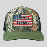 So God Made A Farmer Mens Cap Camo Flag