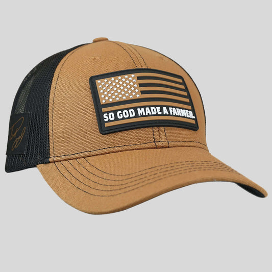 So God Made A Farmer Mens Cap Farmer Flag
