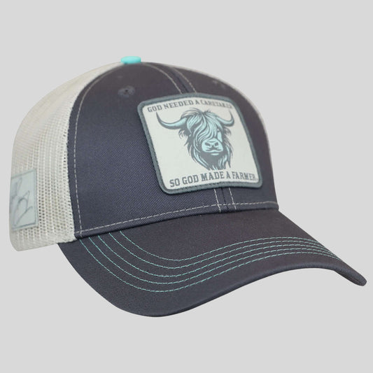 So God Made A Farmer Womens Cap Highland Cow