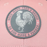 So God Made A Farmer Womens Cap Logo Chicken