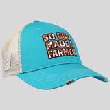 So God Made A Farmer Womens Cap Cowhide Fill