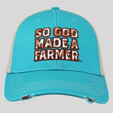 So God Made A Farmer Womens Cap Cowhide Fill