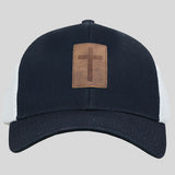 Kerusso Mens Cap Leather Cross