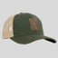 Kerusso Mens Cap Leather Cross Olive