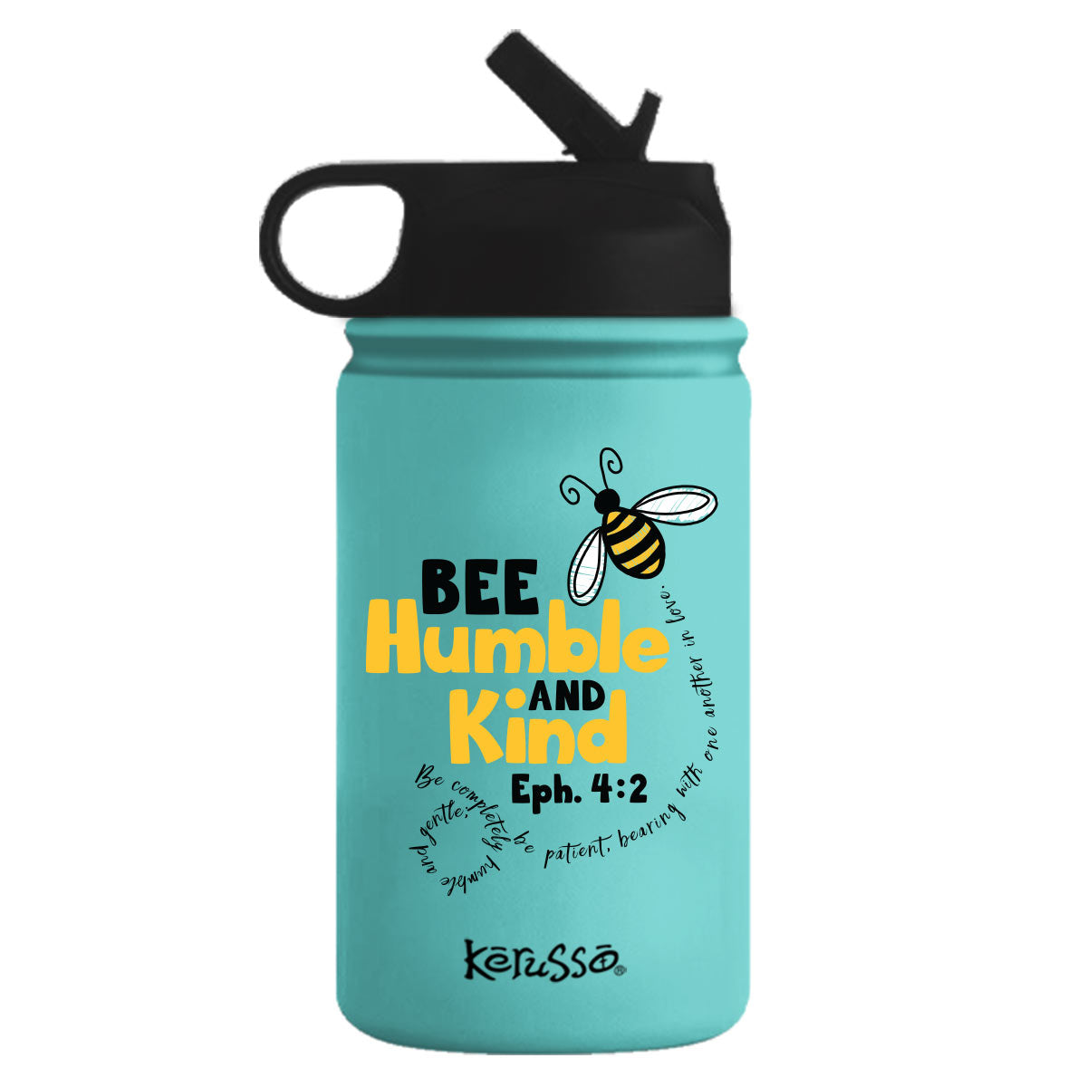 Kerusso 12 oz Stainless Steel Sport Bottle Bee Humble