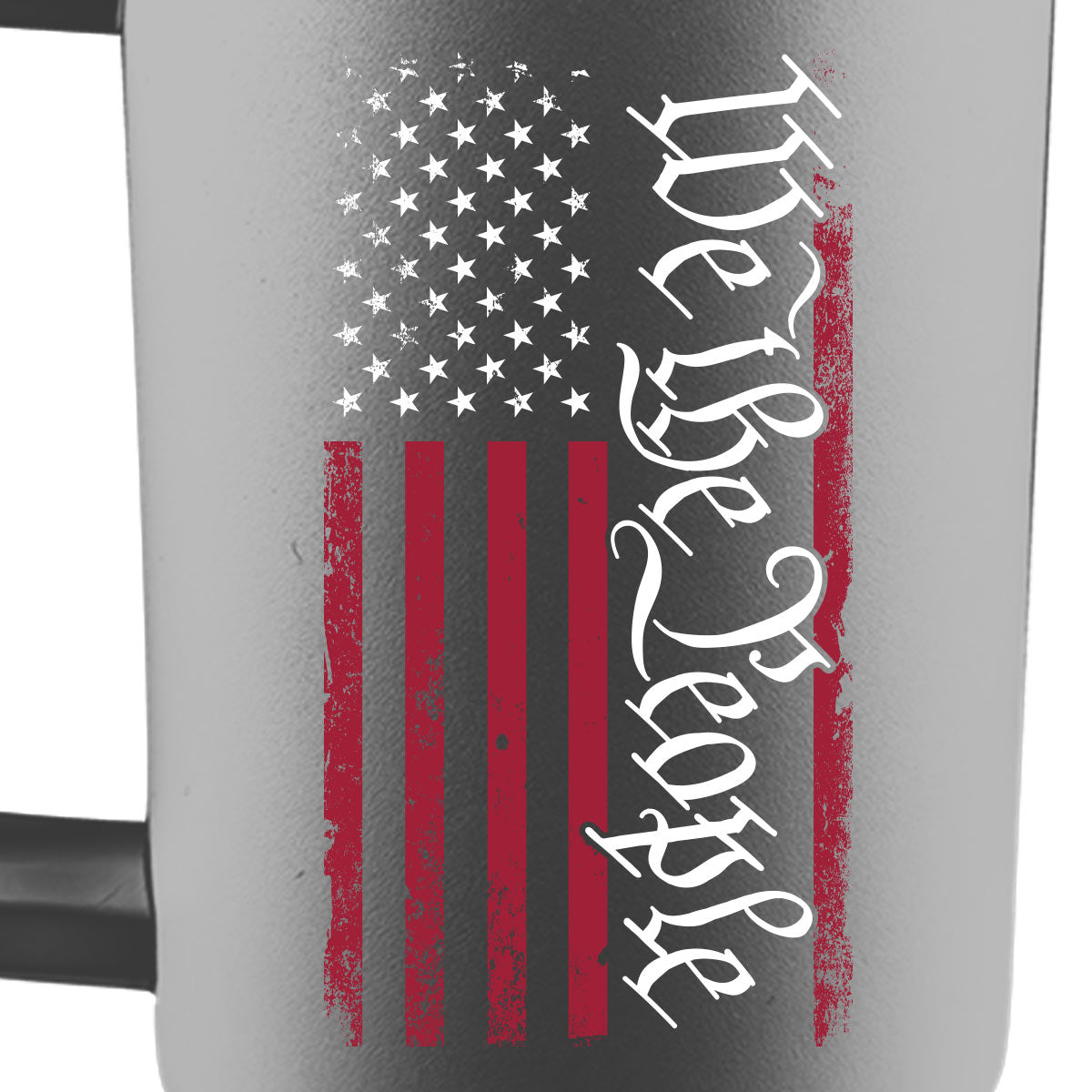 HOLD FAST 40 oz Stainless Steel Mug With Straw We The People Flag