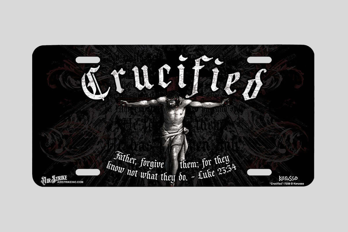 "Crucified" - Decorative License Plate