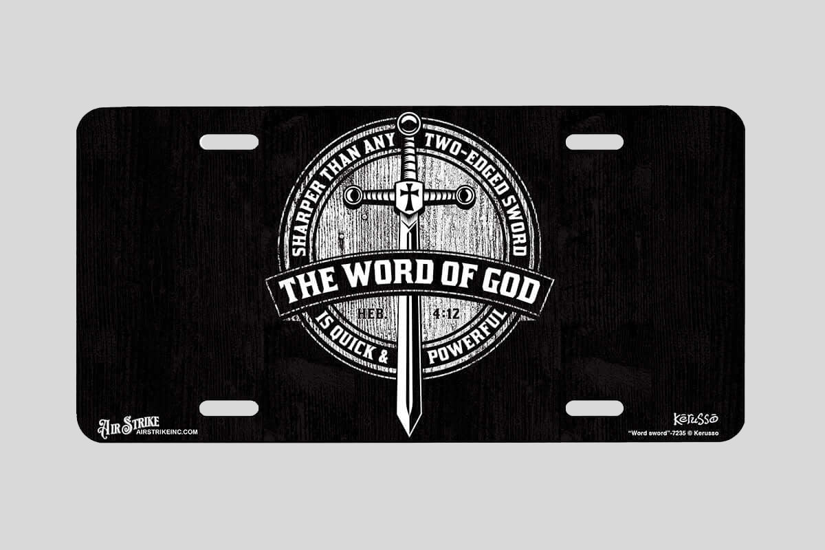 "Word sword" - Decorative License Plate
