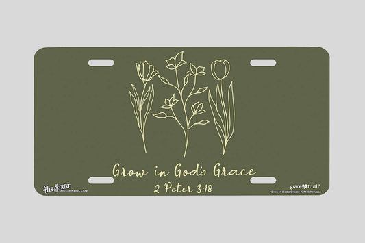 "Grow in God’s Grace" - Decorative License Plate