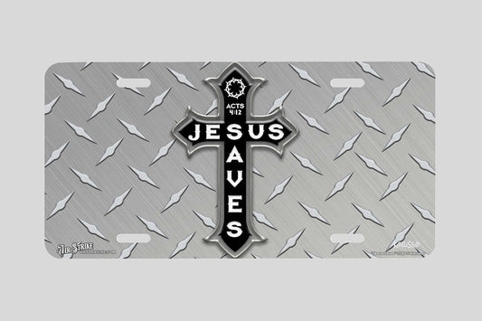 "Jesus Saves" - Decorative License Plate