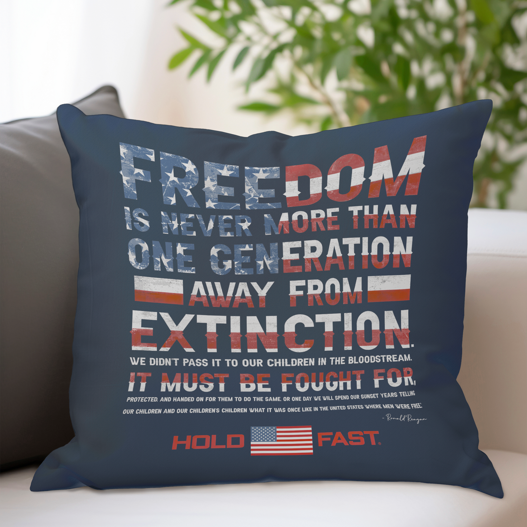 HOLD FAST Reagan Freedom Square Pillow