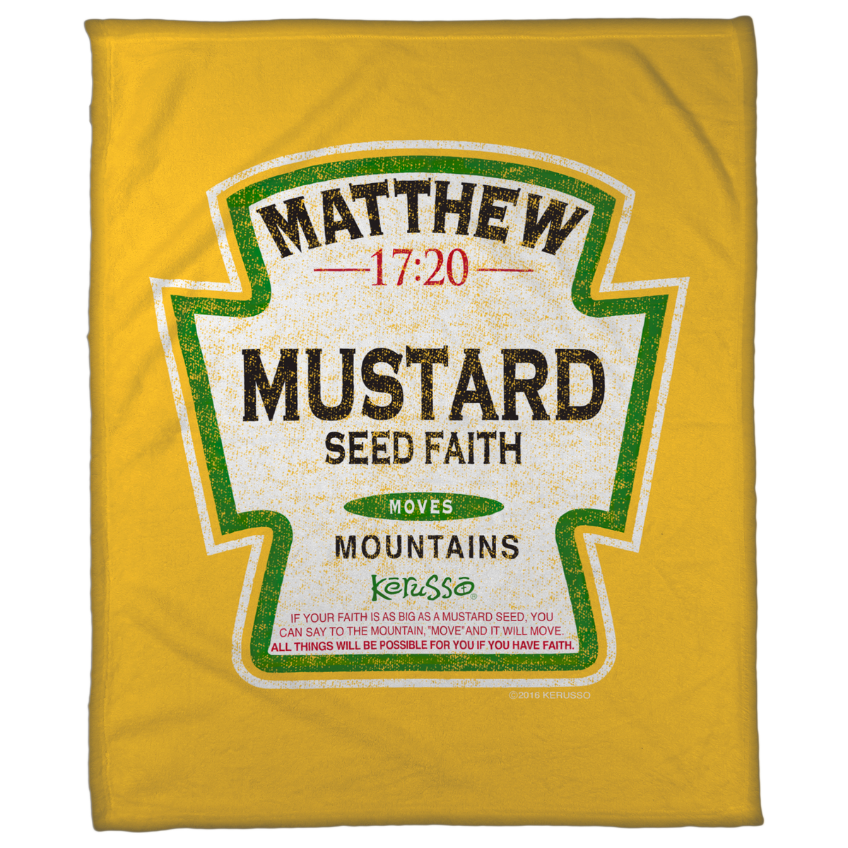 Kerusso Mustard Plush Fleece Blanket